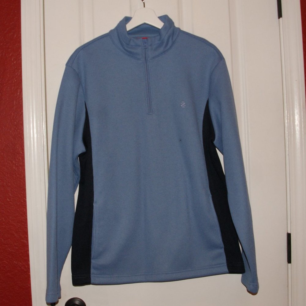 IZOD Mens Blue 1/4 Zip Fleece Lined Pullover M NEW - Picture 1 of 8